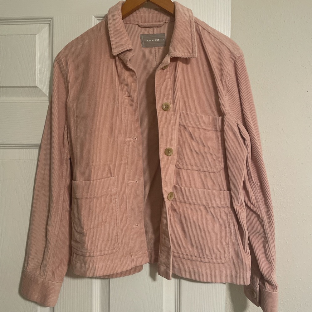 Everlane pink corduroy chore jacket.